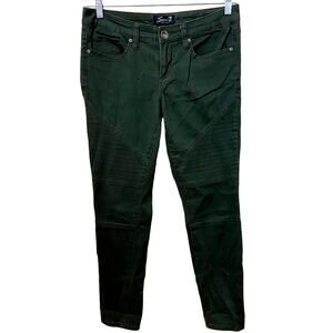Seven7 Cotton Blend Mid-Rise Ankle Skinny Jeans Dark Green Women's Size US 8